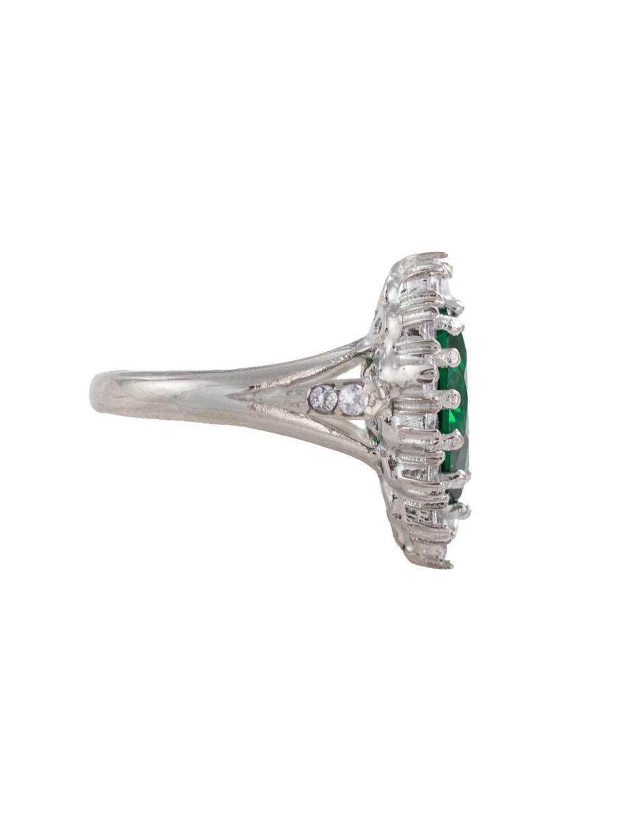Anillo de gota P 925 de plata zirconia cúbica baño de rodio 4