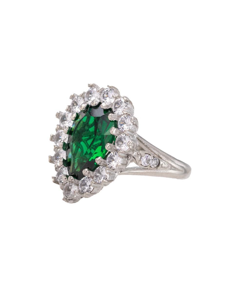 Anillo de gota P 925 de plata zirconia cúbica baño de rodio 3