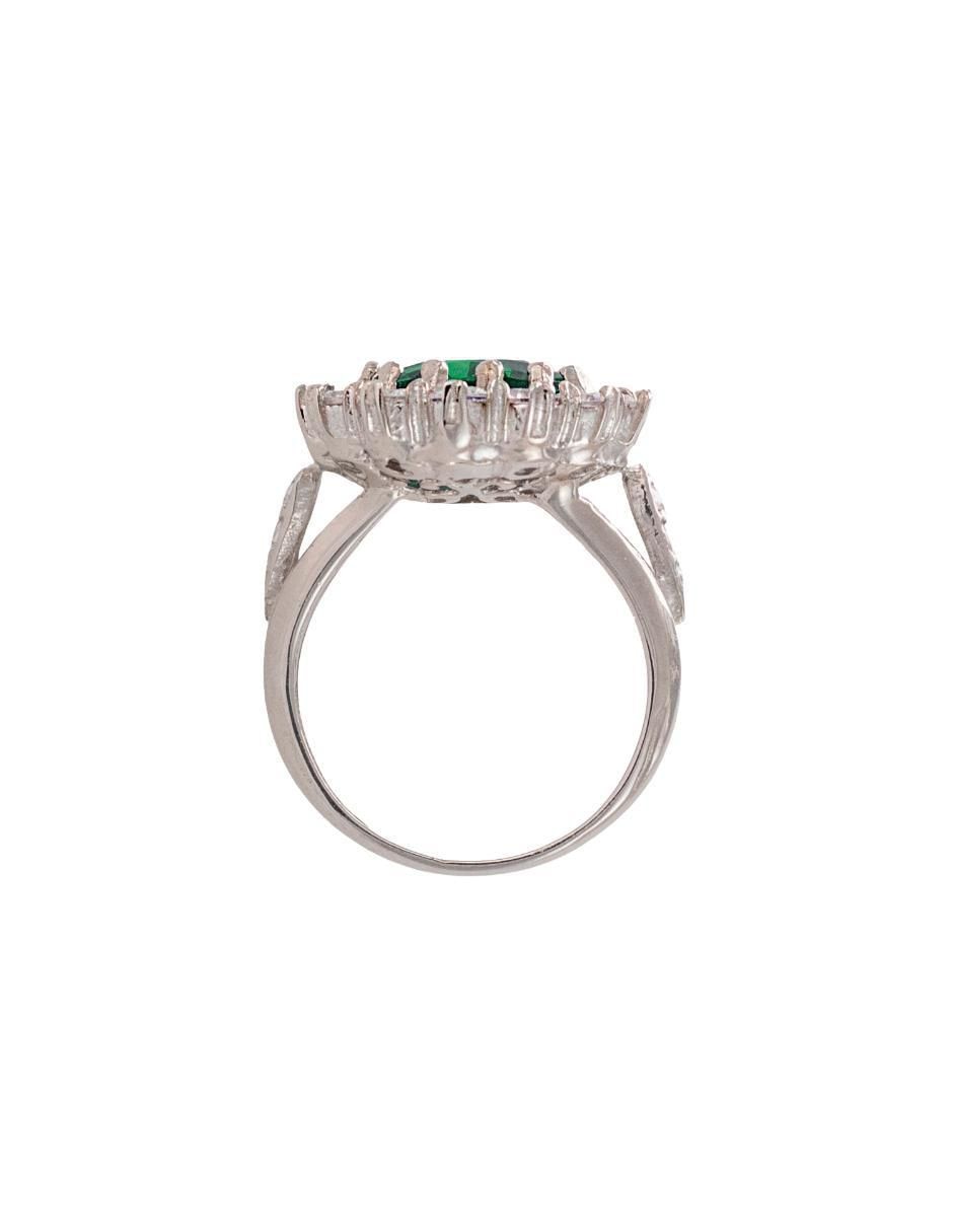Anillo de gota P 925 de plata zirconia cúbica baño de rodio 6