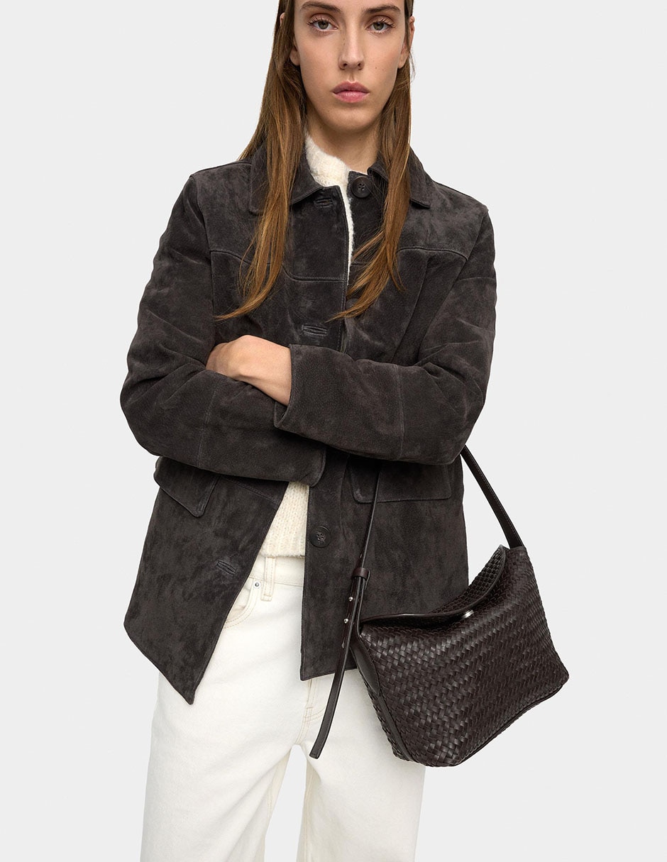Bolsa shoulder Trenza Xmas de cuero para mujer 6