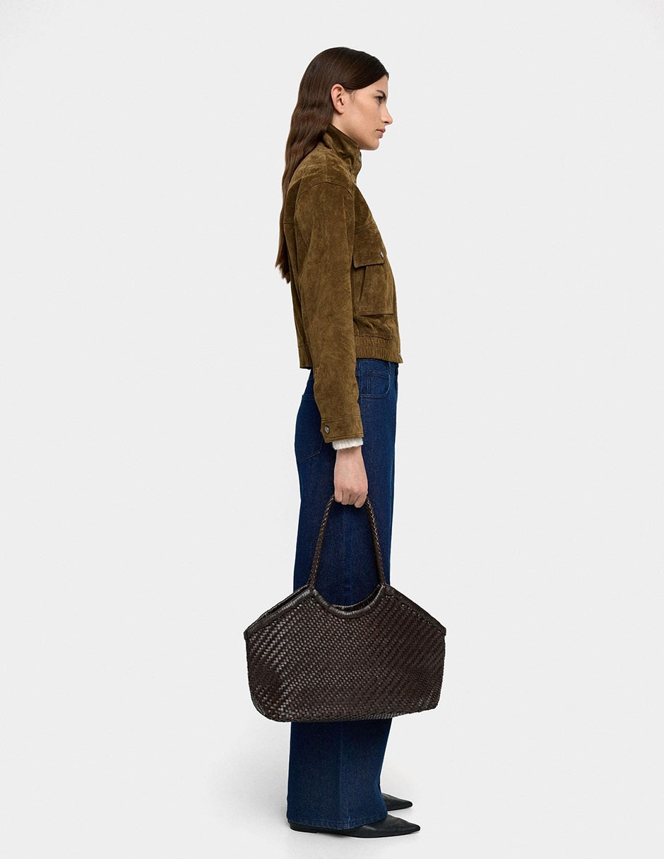 Bolsa shopper Parfois de cuero para mujer