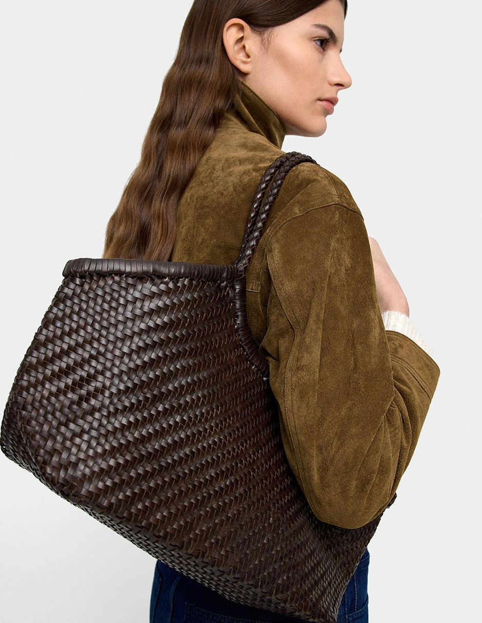 Bolsa shopper Parfois de cuero para mujer