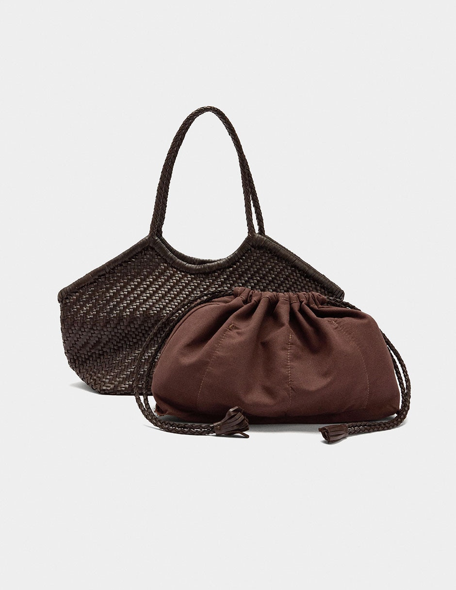 Bolsa shopper Parfois de cuero para mujer