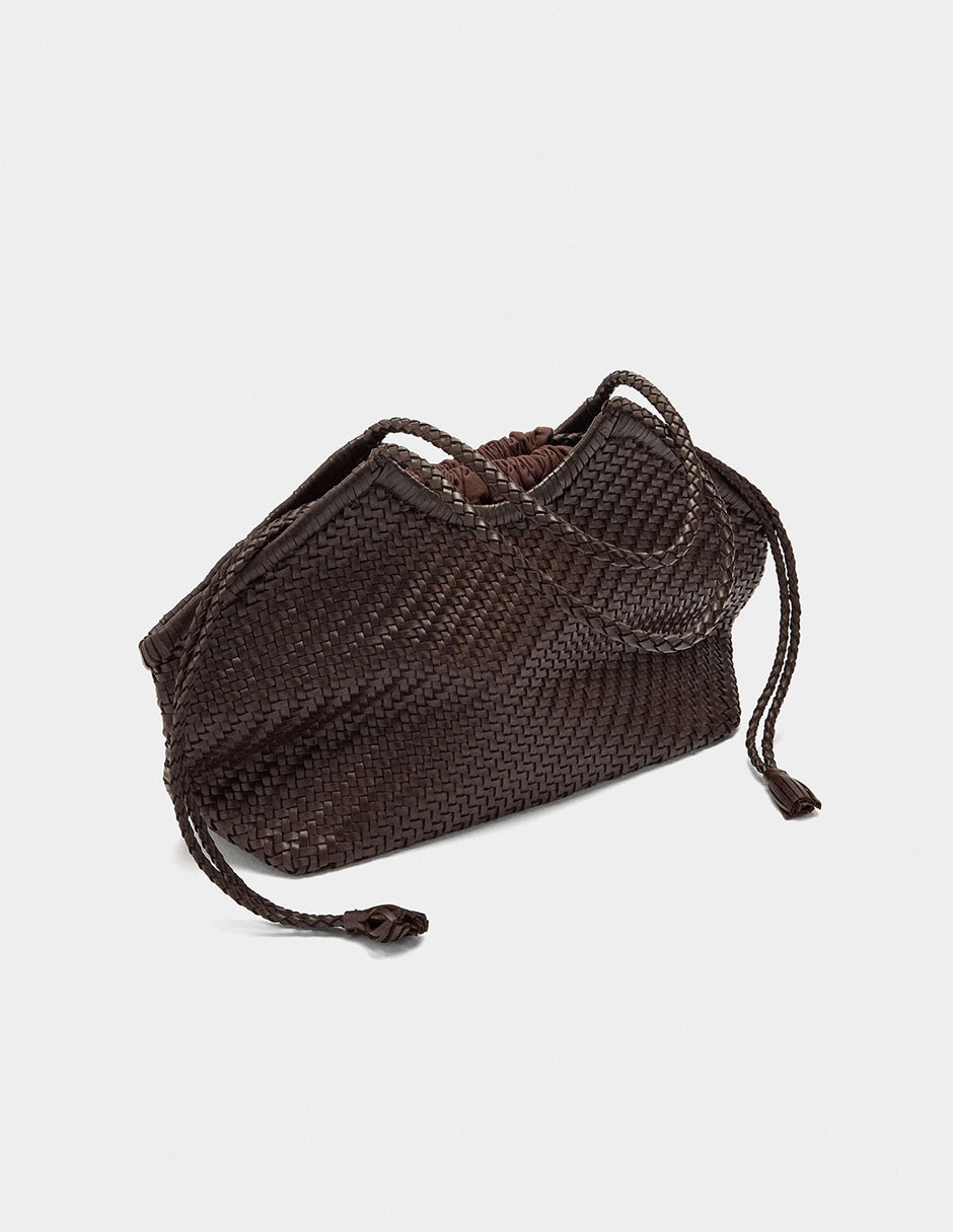 Bolsa shopper Parfois de cuero para mujer