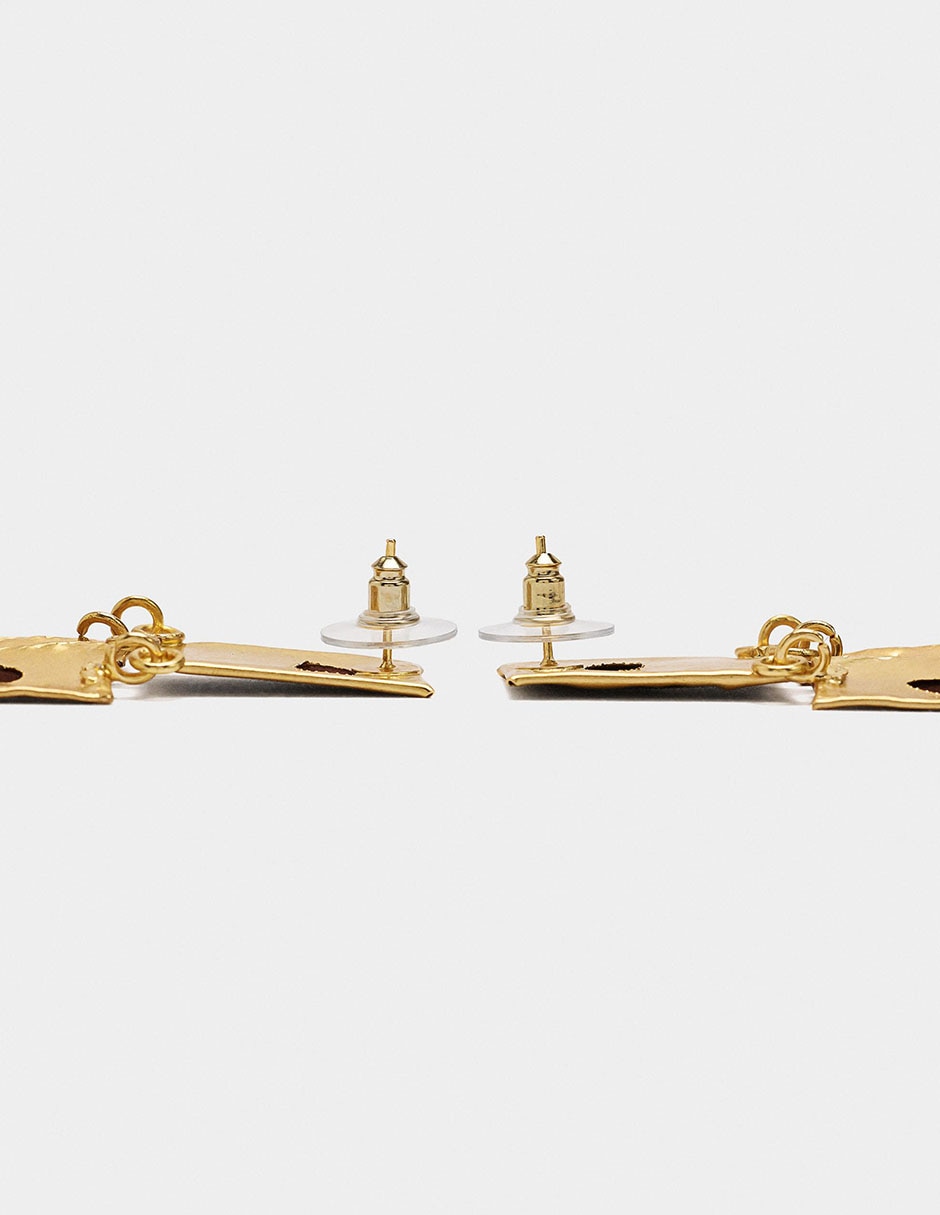 Aretes largos Trend Extra con acabado martillado 2