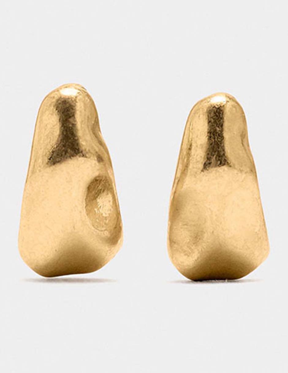 Aretes largos Golden Basics con acabado brillante