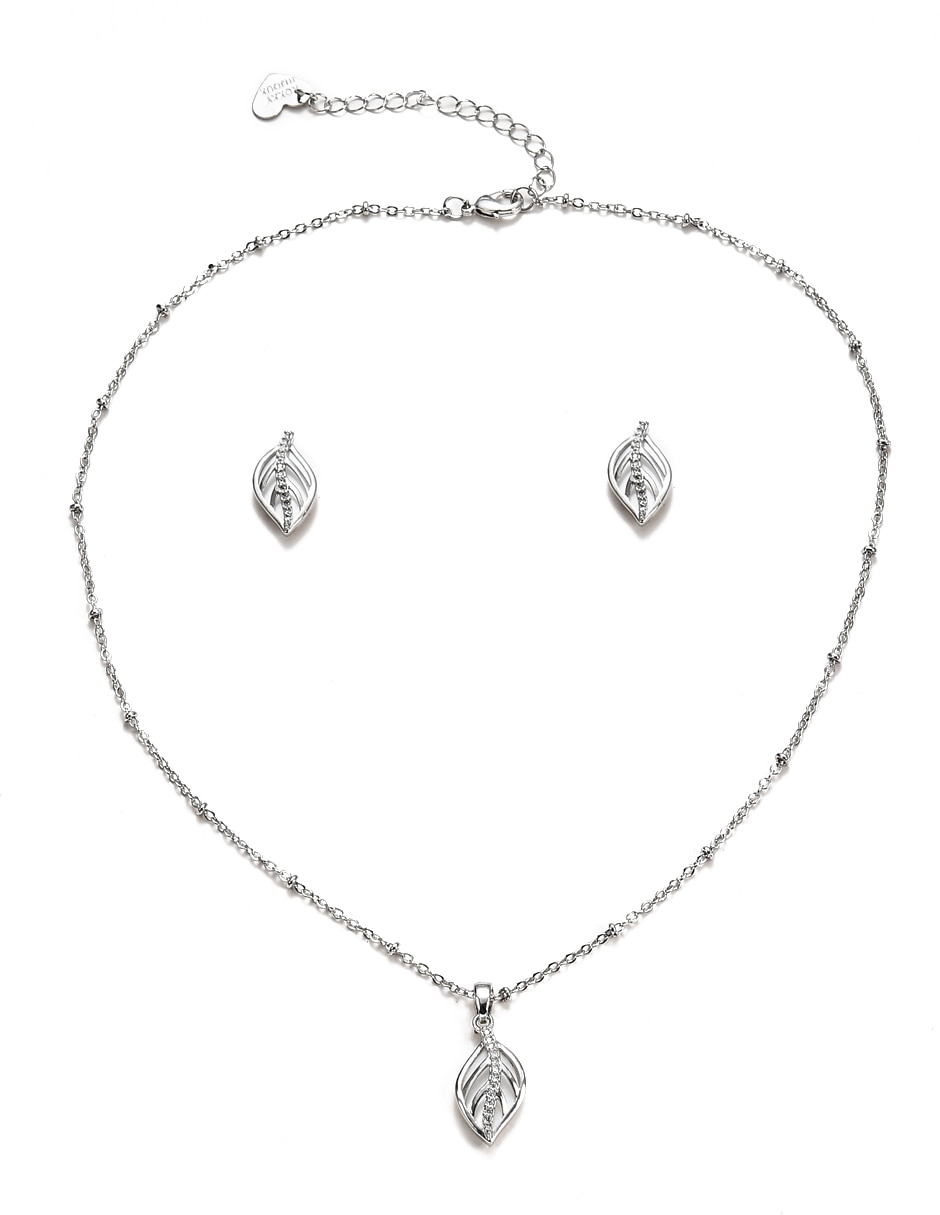 Aretes y collar de hoja 5