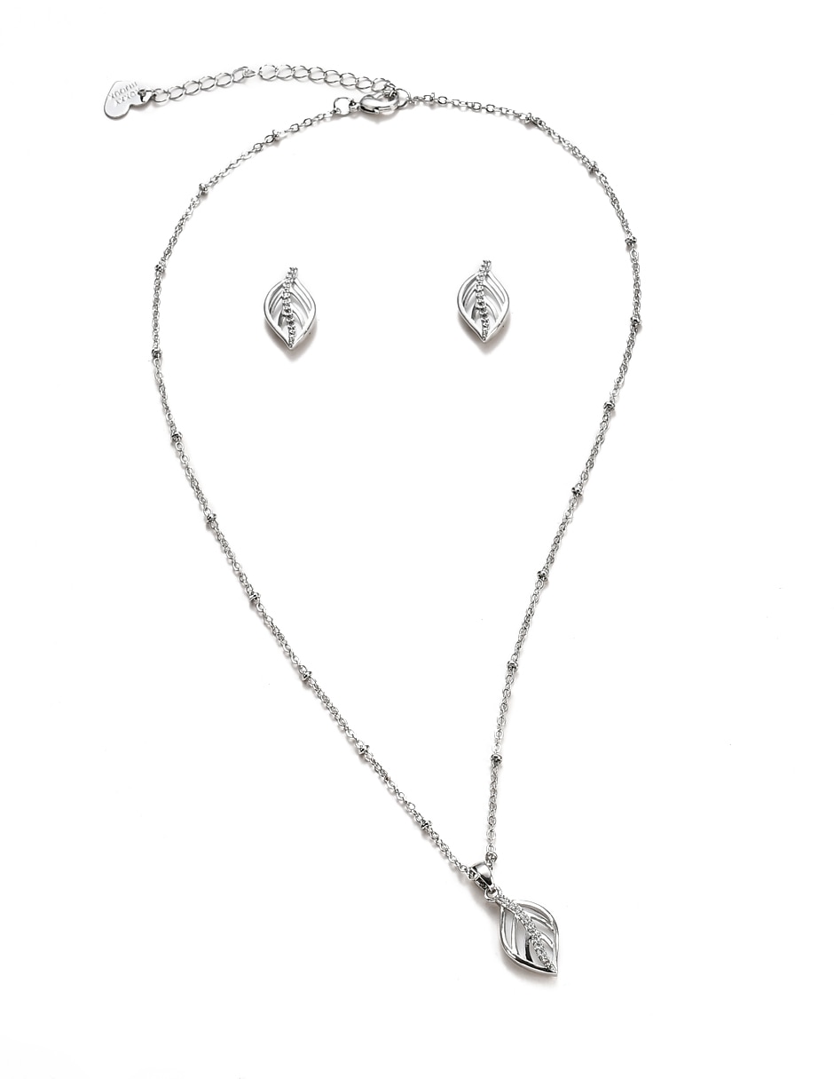 Aretes y collar de hoja