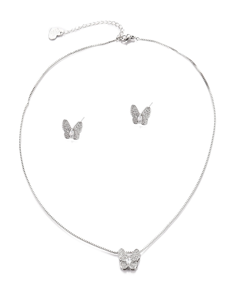 Aretes y collar de mariposa 5
