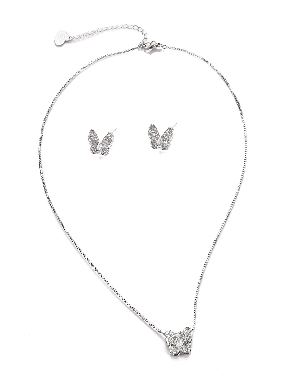 Aretes y collar de mariposa