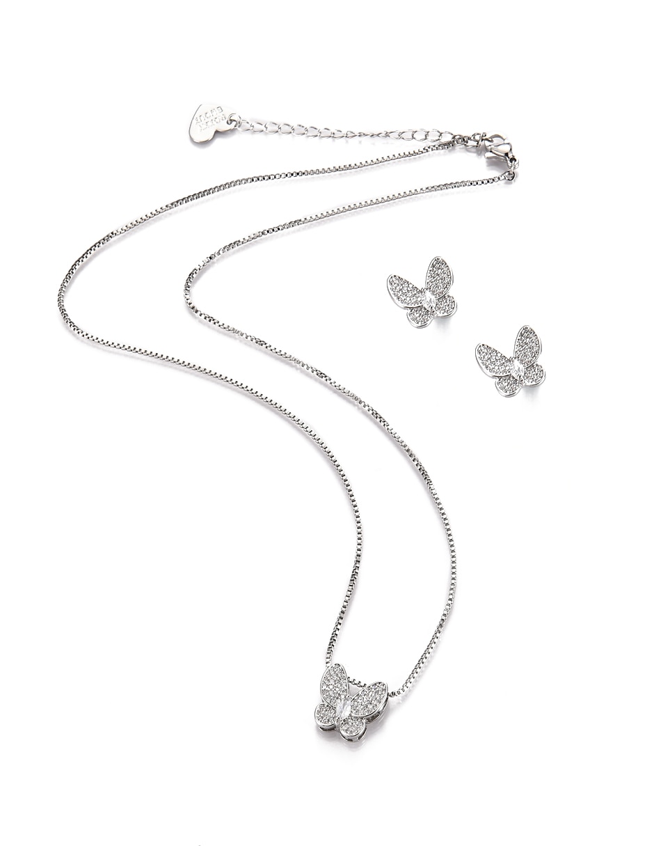 Aretes y collar de mariposa