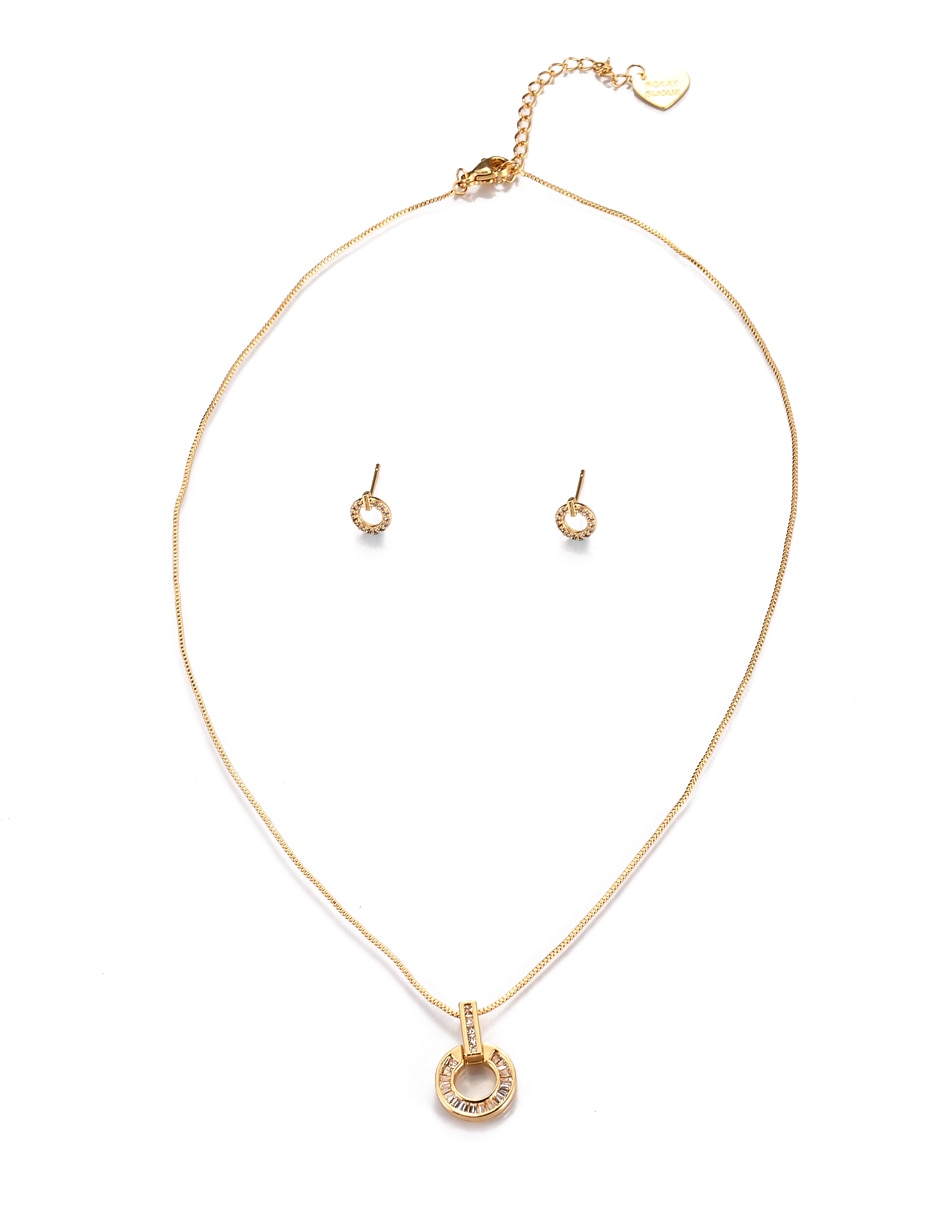 Aretes y collar zirconia