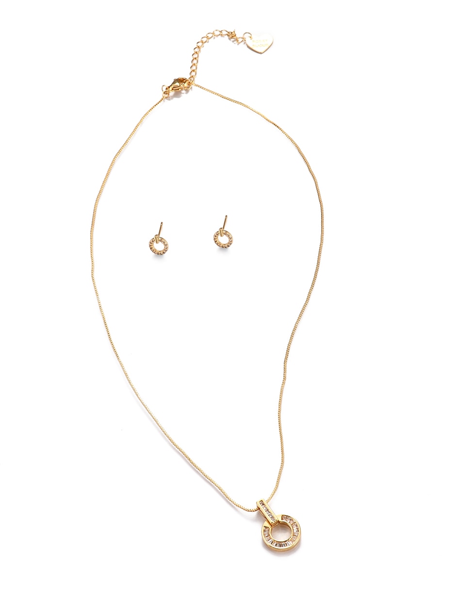 Aretes y collar zirconia