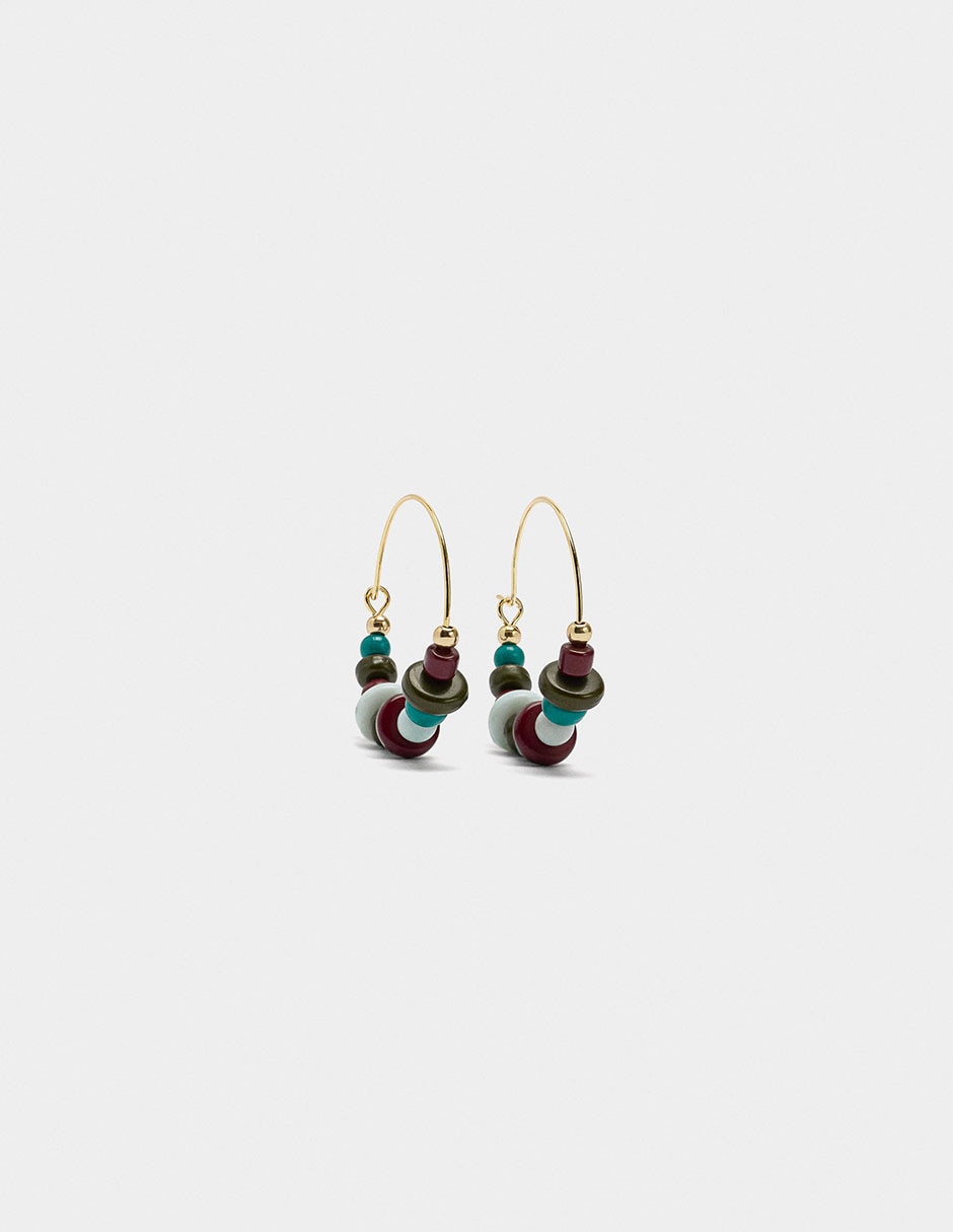 Aretes de aro Wine & Dine con acabado brillante