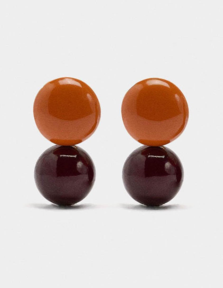 Aretes largos redondos Wine & Dine con acabado brillante Aretes largos redondos Wine & Dine con acabado brillante