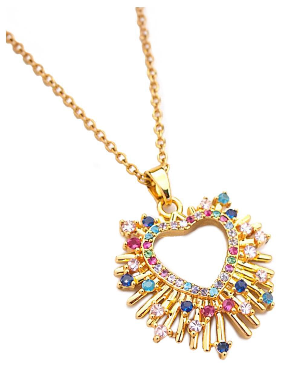 Collar con dije corazón de oro laminado 18 K 2