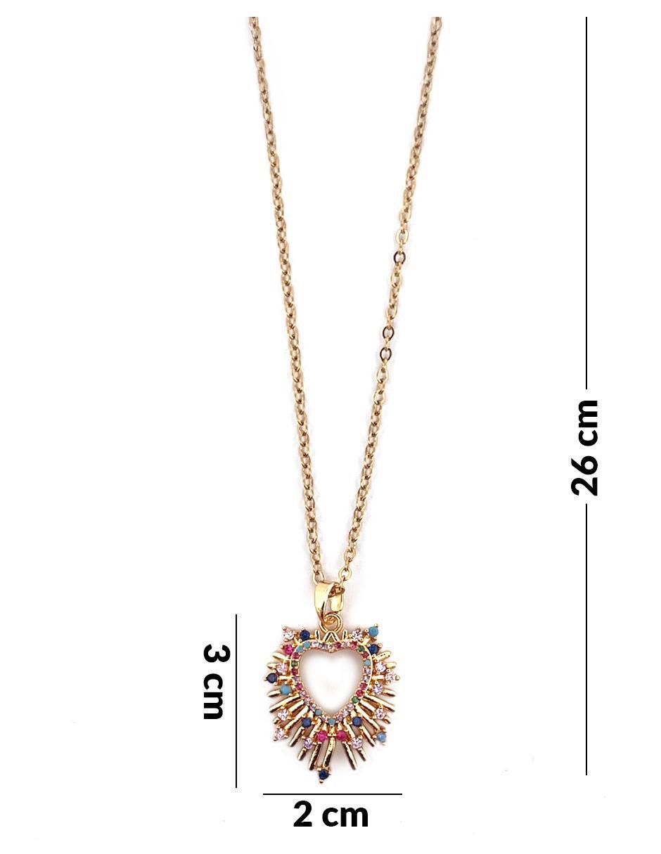 Collar con dije corazón de oro laminado 18 K 6