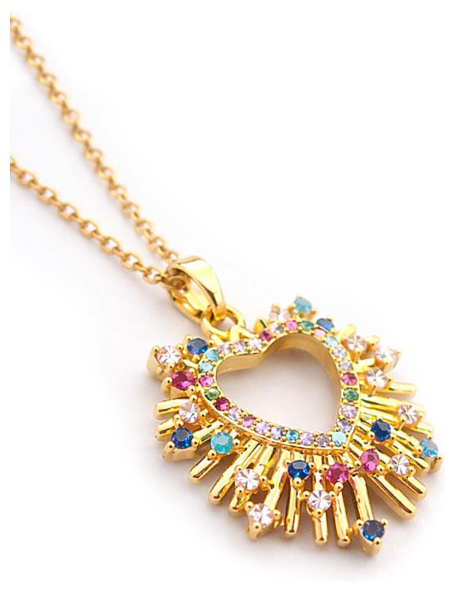 Collar con dije corazón de oro laminado 18 K 5