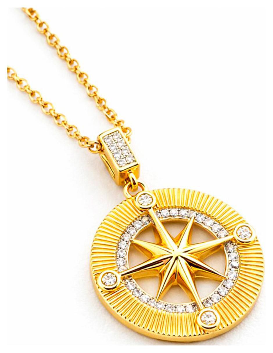 Collar rosa de los vientos de oro laminado 18 K 2