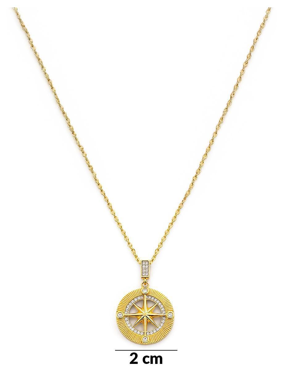 Collar rosa de los vientos de oro laminado 18 K 7