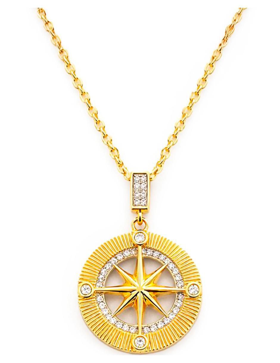 Collar rosa de los vientos de oro laminado 18 K 5