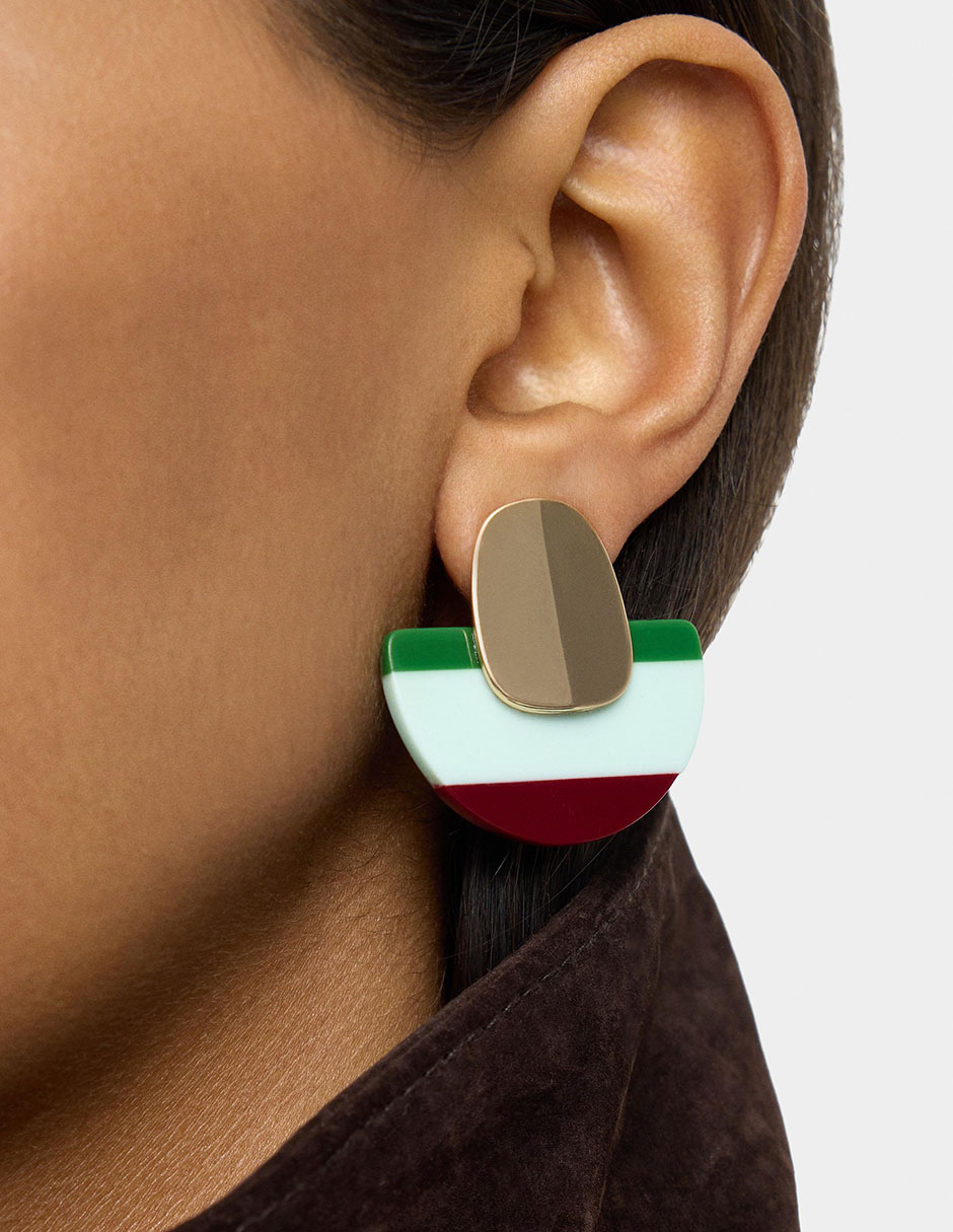 Aretes Wine & Dine con acabado esmaltado 2