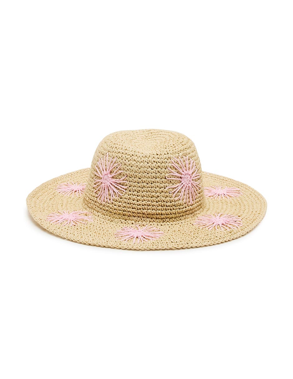 Sombrero Ala Mediana Estampado Bordado
