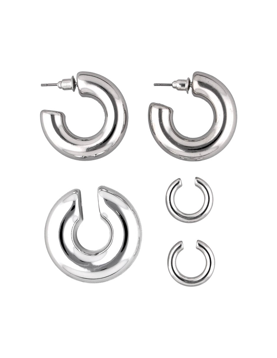 Set de aretes acabado brillante 3