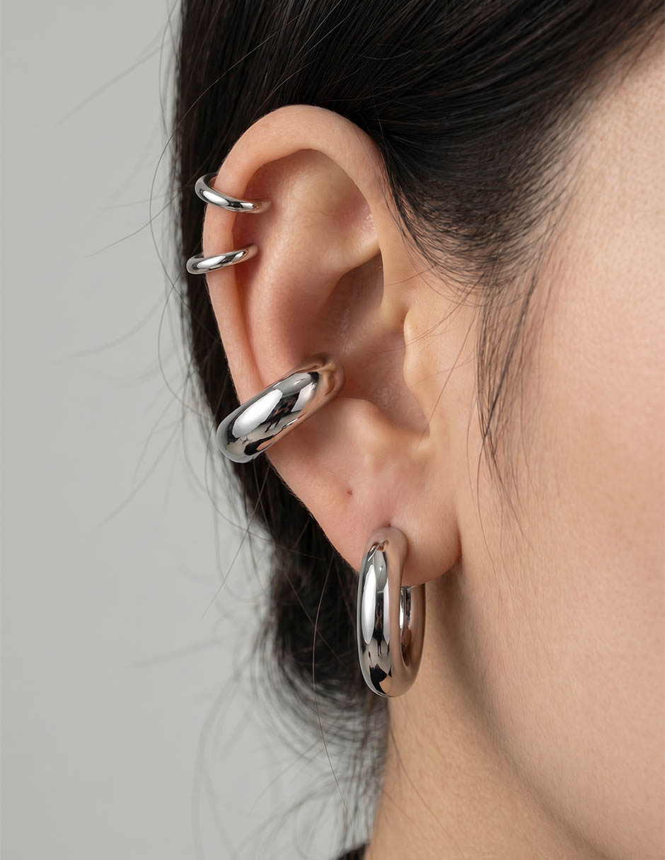 Set de aretes acabado brillante