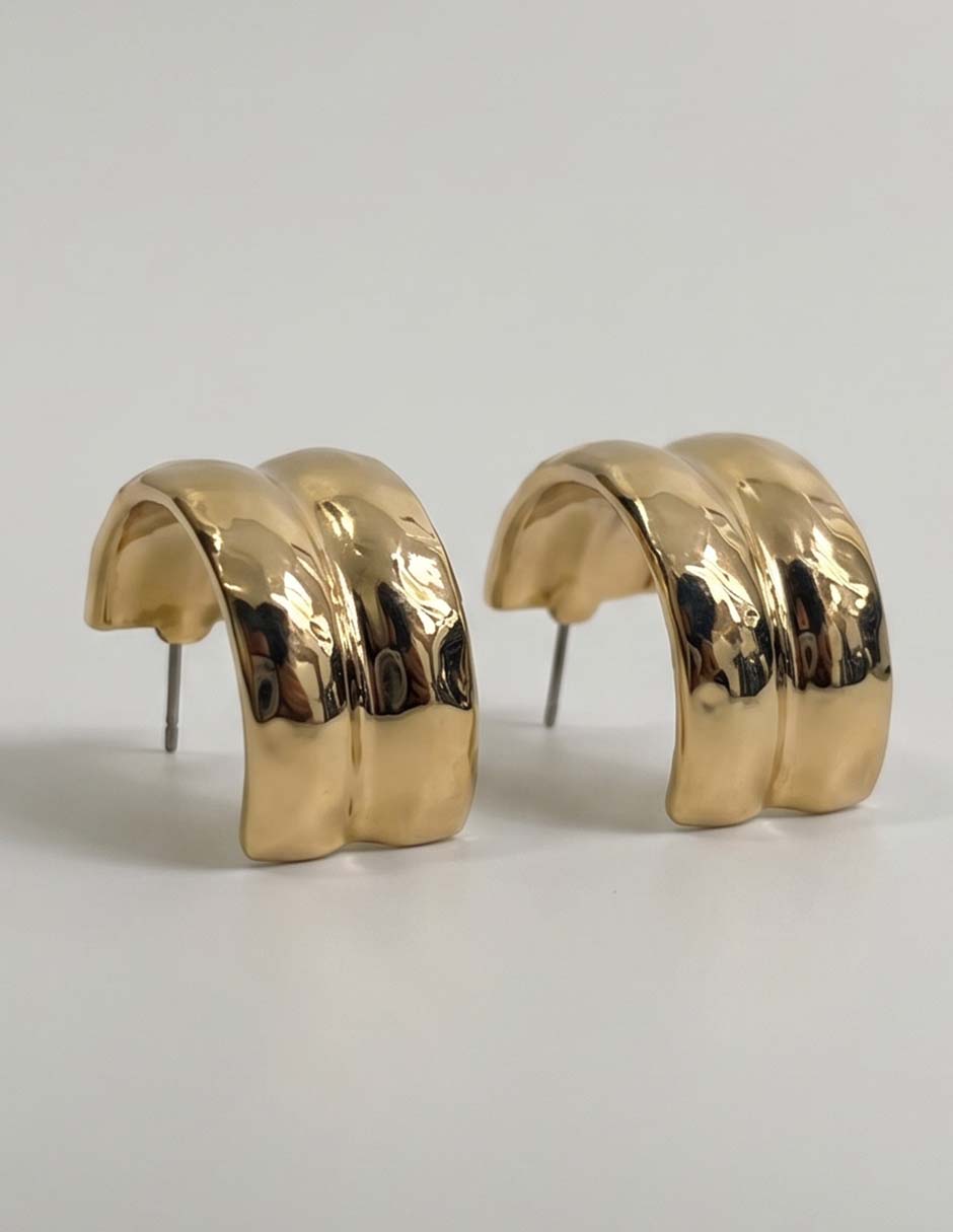 Aretes de aro circulares con acabado brillante 1