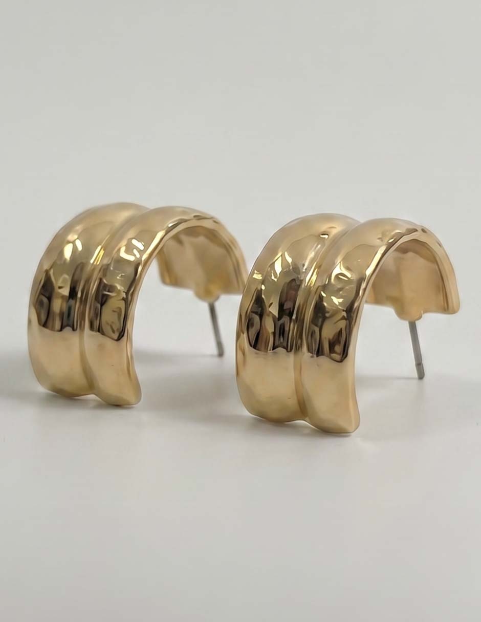 Aretes de aro circulares con acabado brillante 3