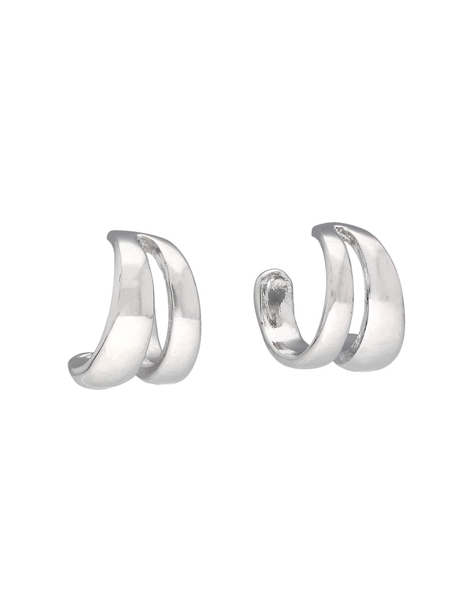 Aretes ear cuff circulares con acabado brillante 2