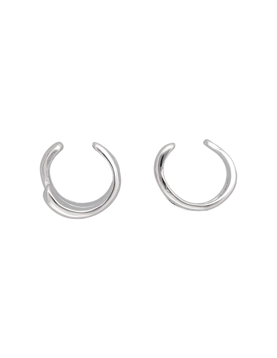 Aretes ear cuff circulares con acabado brillante 3