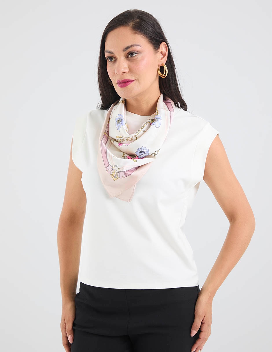 Mascada Con Estampado Floral De Poliéster Para Mujer
