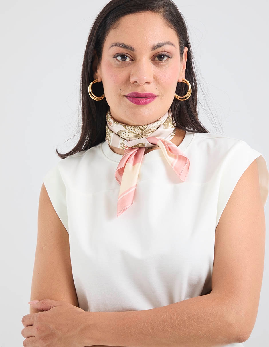 Mascada Con Estampado Floral De Poliéster Para Mujer