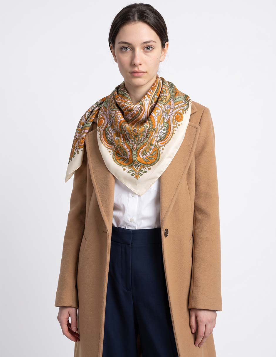 Mascada con estampado damasco para mujer Mascada con estampado damasco para mujer