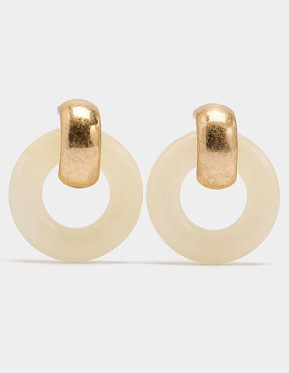 Aretes circulares Golden Basics con acabado pulido