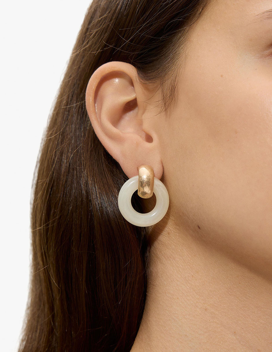 Aretes circulares Golden Basics con acabado pulido 2