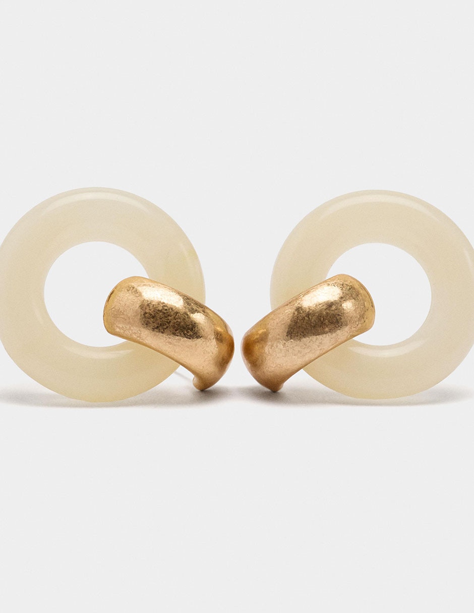 Aretes circulares Golden Basics con acabado pulido 3