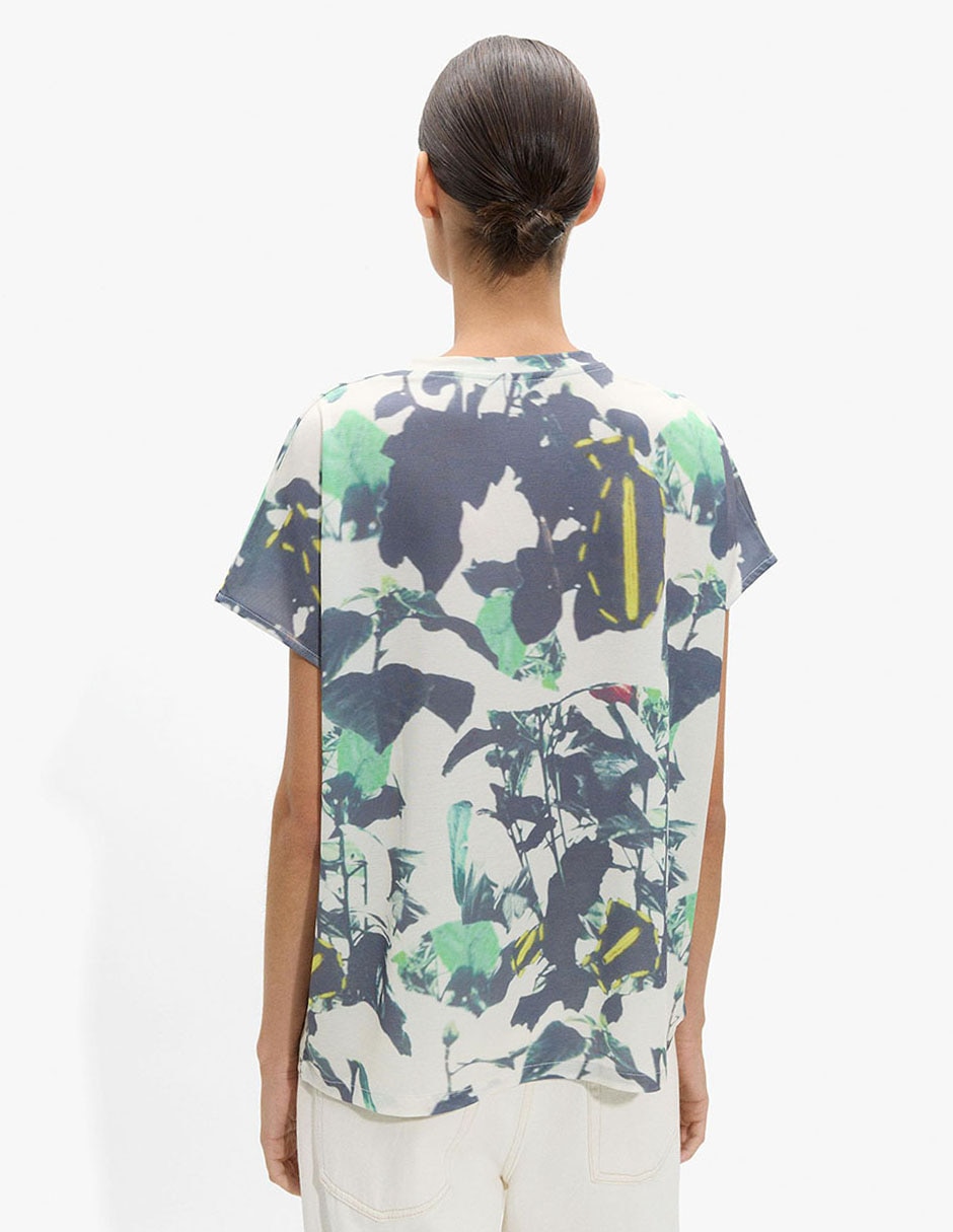 Playera manga corta cuello v para mujer 3