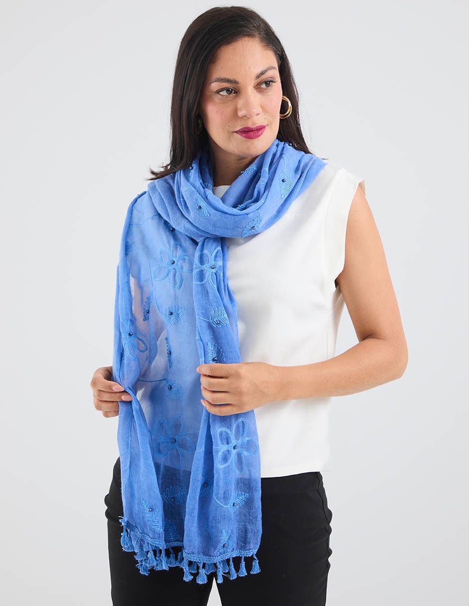 Pashmina Con Estampado Floral De Poliéster Para Mujer