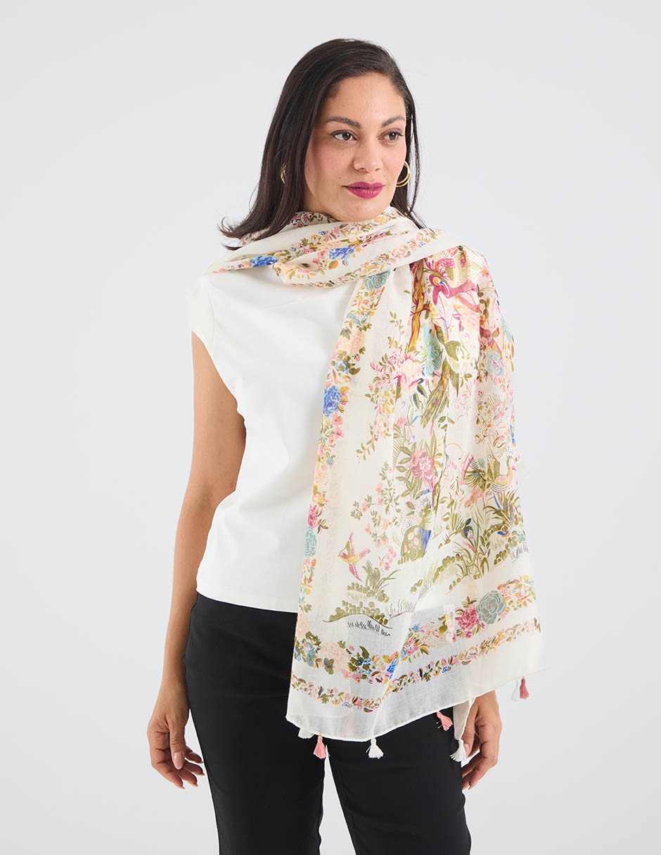 Pashmina Con Estampado Foil De Viscosa Para Mujer