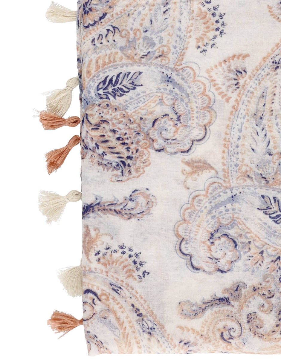 Pashmina Con Estampado Damasco De Viscosa Para Mujer 3