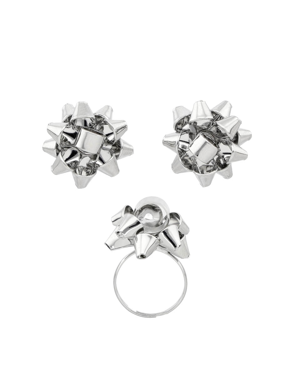 Set anillo de moño brillante