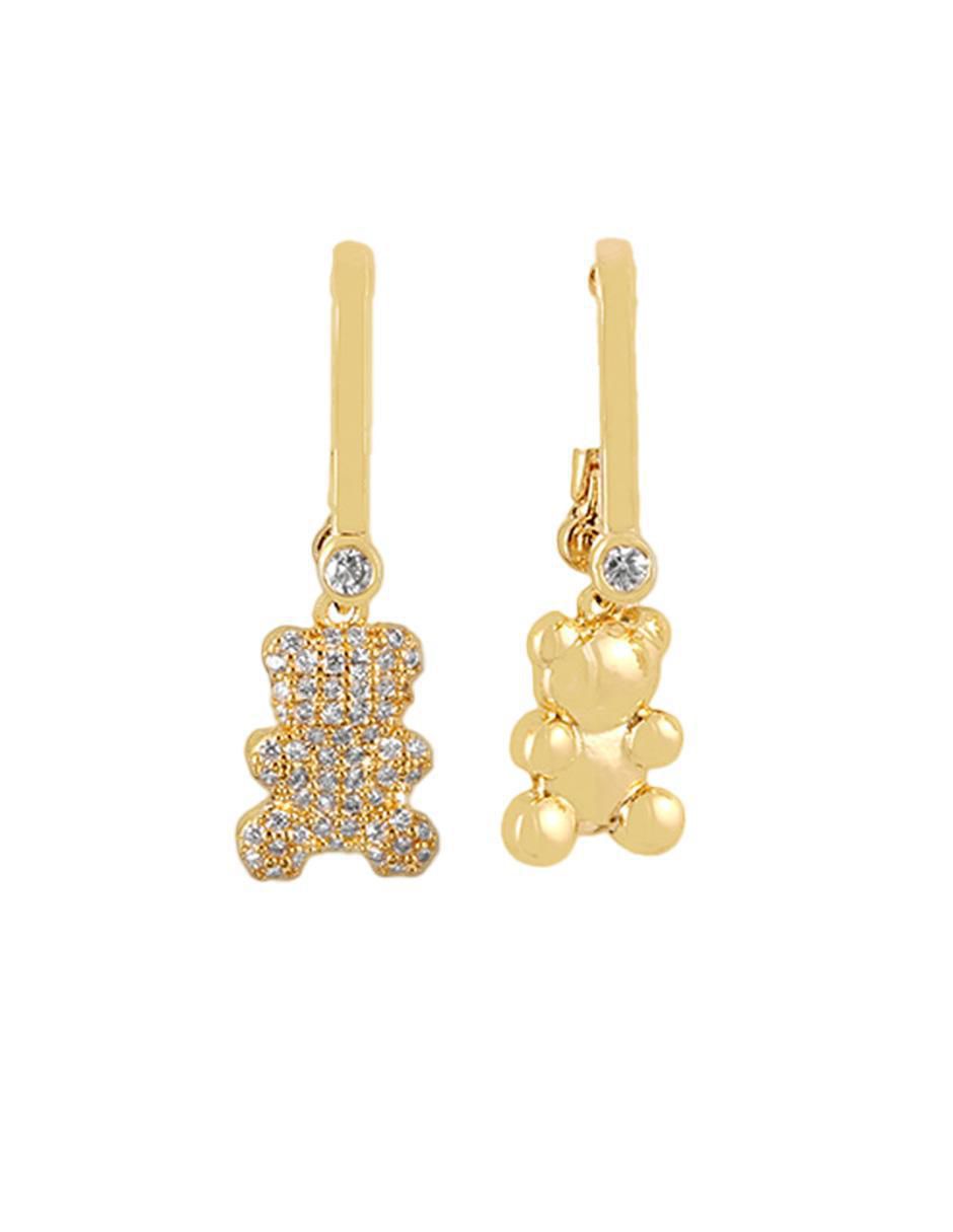 Set de aretes de oro laminado 10 K con acabado brillante 2