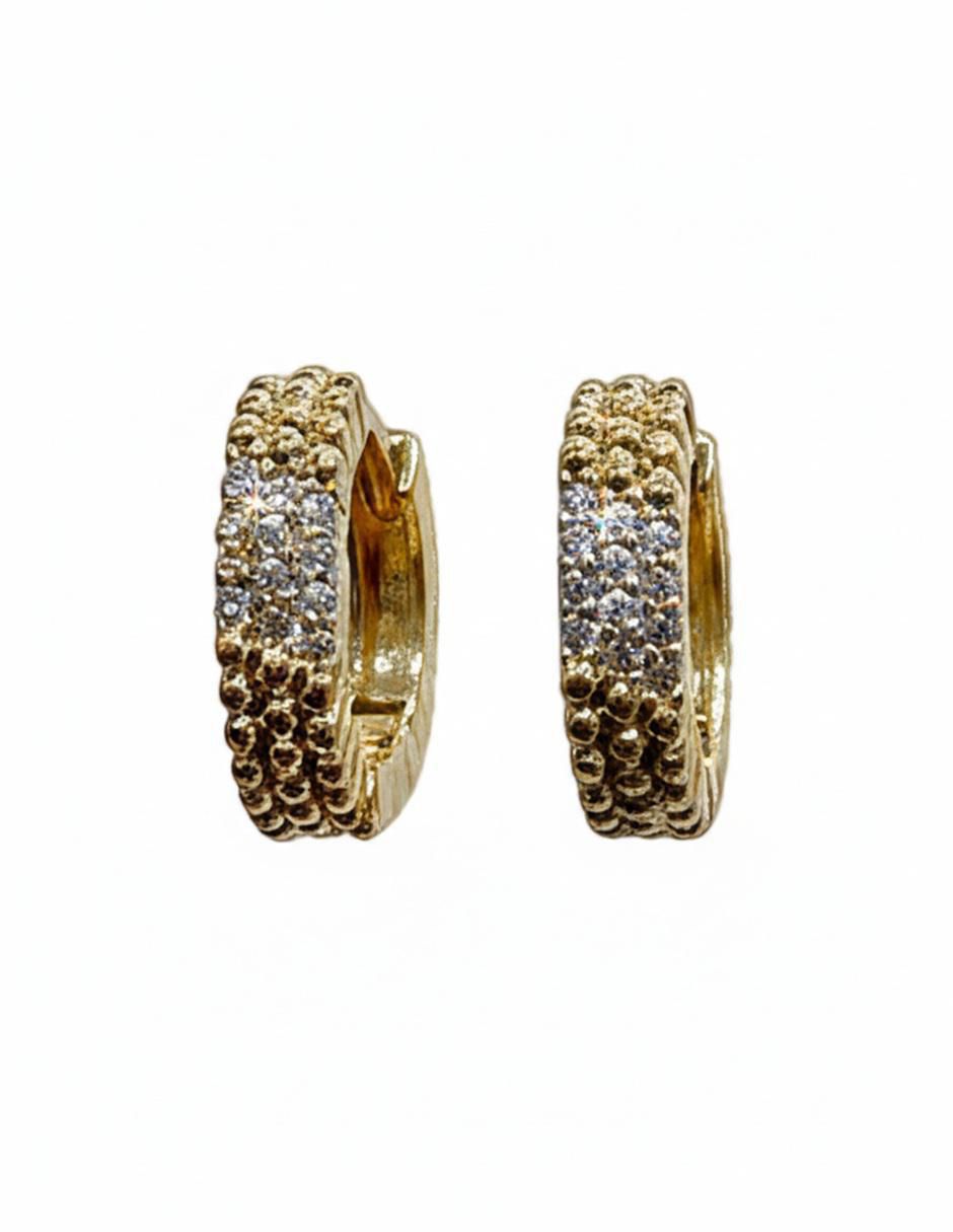 Set de aretes de oro laminado 10 K con acabado brillante 5