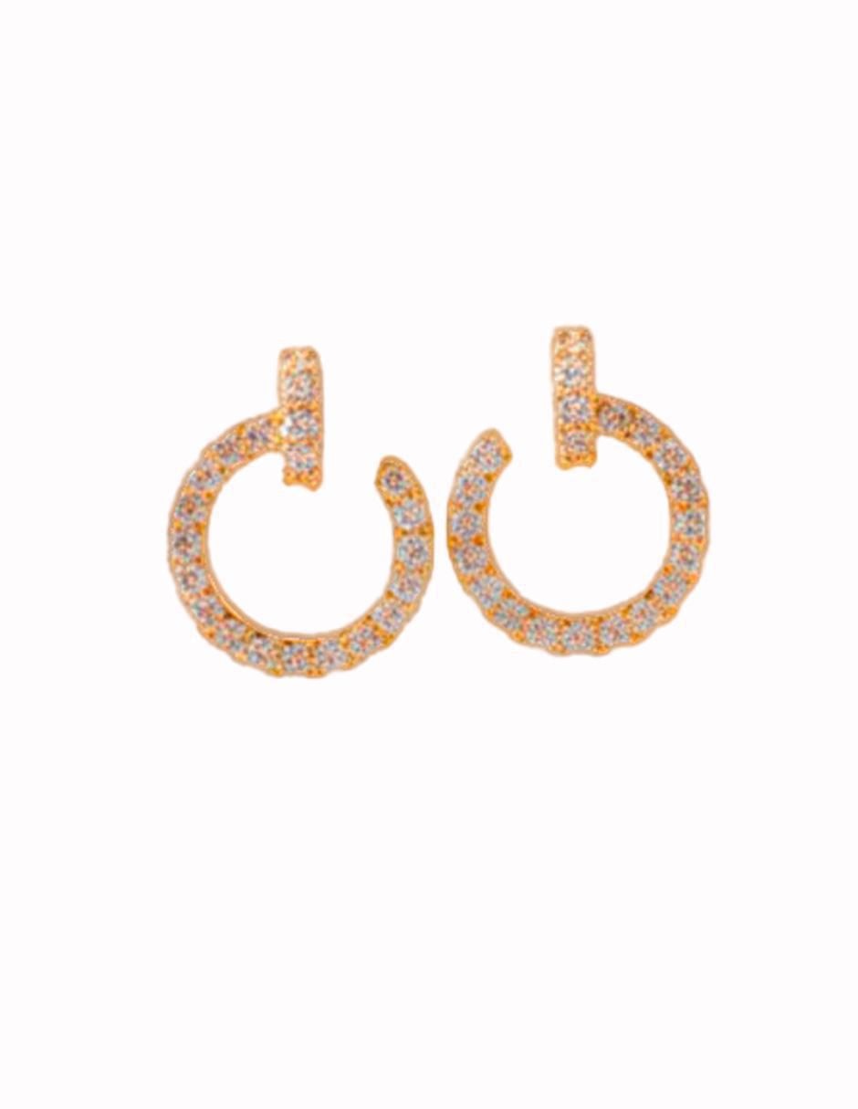 Set de aretes circulares de oro laminado 10 K con acabado brillante 2