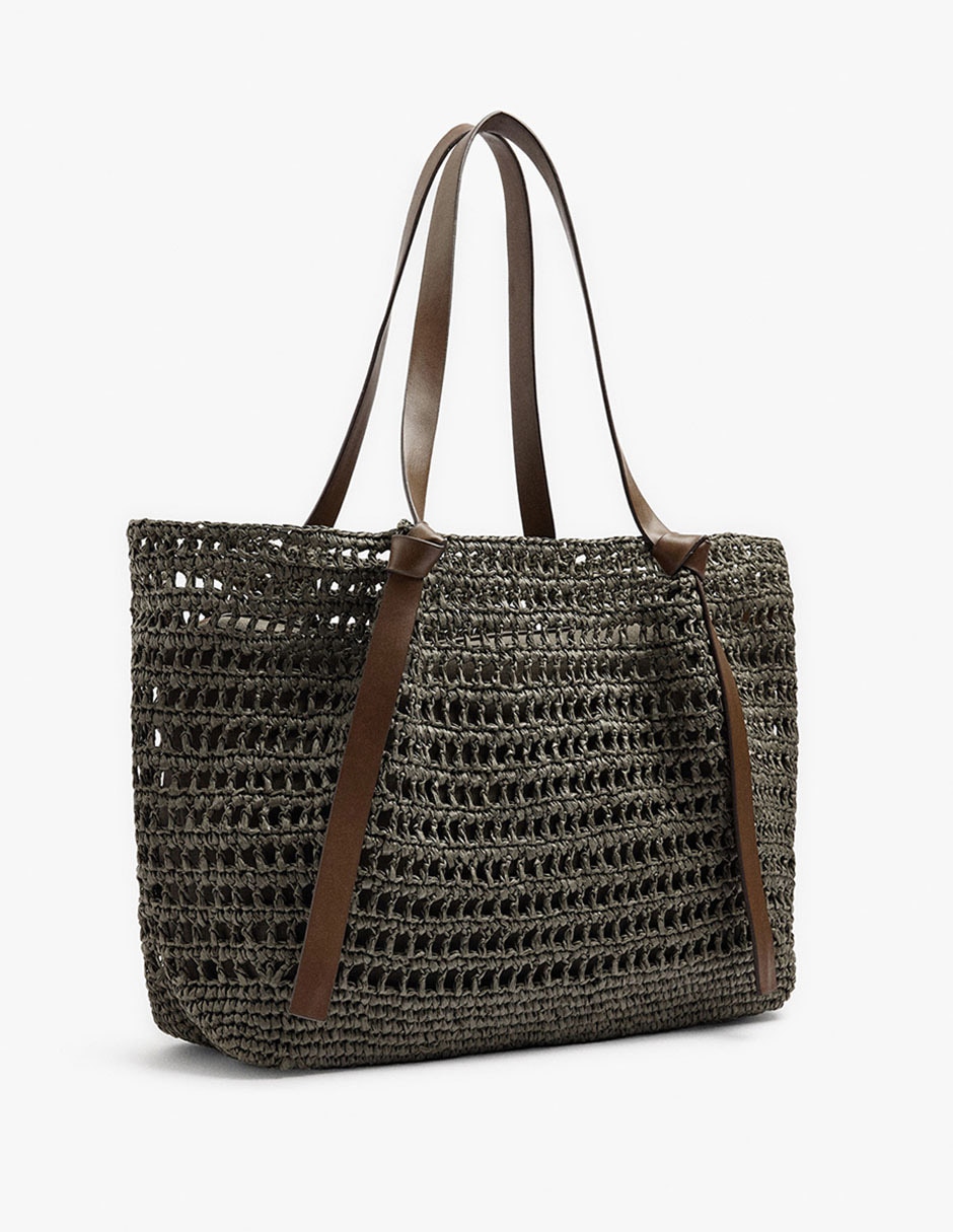 "set/bolsa" shopper bamboo no aplica "de" mezcla de materiales "para" (si aplica) mujer 3