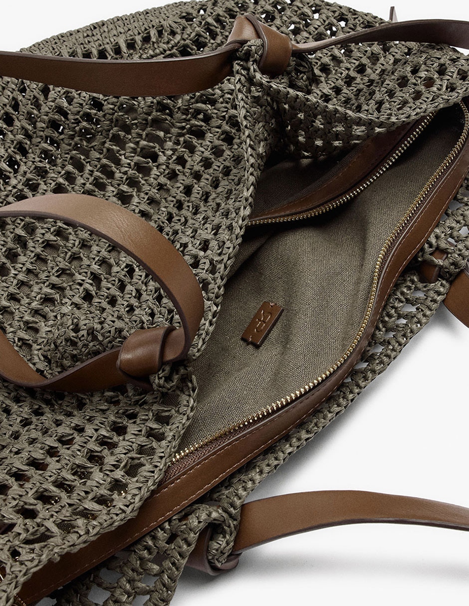 "set/bolsa" shopper bamboo no aplica "de" mezcla de materiales "para" (si aplica) mujer 4