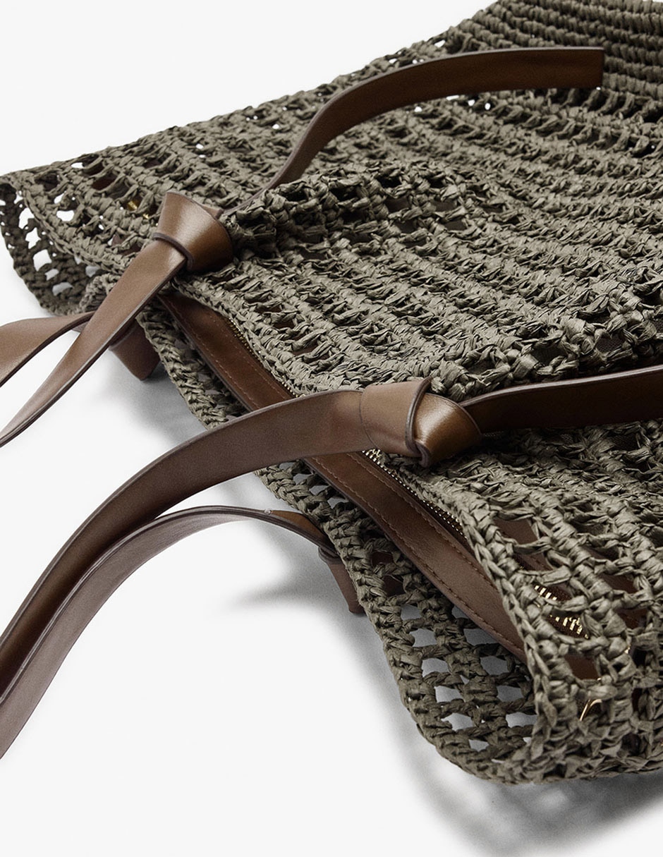 "set/bolsa" shopper bamboo no aplica "de" mezcla de materiales "para" (si aplica) mujer 5